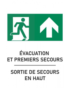 Panneau Sortie de secours vers le haut 