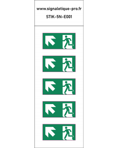 Autocollants Sortie de secours en haut à gauche 5N
