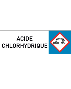 "Plaque de Sécurité Acide Chlorhydrique – Signalétique de Danger Corrosif avec Symbole Clair et Préventif"