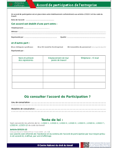 Affichage accord de participation