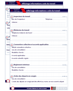 Affichages Obligatoires 2022 des Informations du Code du travail
