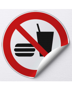 Autocollant Interdiction de manger ou de boire