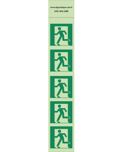 Autocollants photoluminescents Sortie de secours-gauche 5Ph