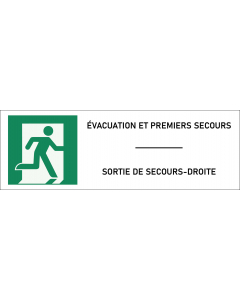 Panneau Sortie de secours droite