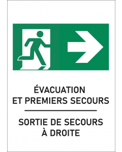 Panneau Sortie de secours à droite