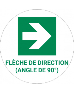 Panneau pictogramme Flèche de direction angle de 90°
