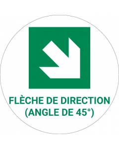 Panneau pictogramme Flèche de direction angle de 45°
