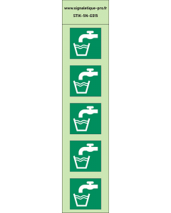 Autocollants photoluminescents eau potable 5Ph