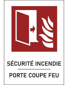 Panneau incendie sécurité porte coupe-feu