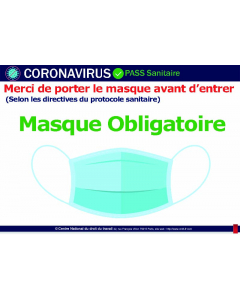 Port du masque obligatoire - affichage signalétique