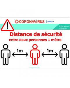 Distance de sécurité de 1m entre deux personnes