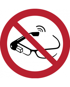 Pictogramme Utilisation de lunettes intelligentes interdite