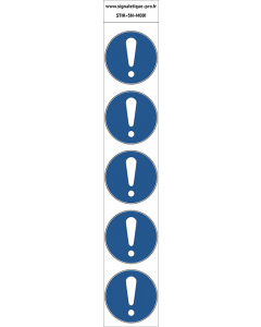 Autocollants Obligation générale - M001 norme iso 7010 – par Lot de 5