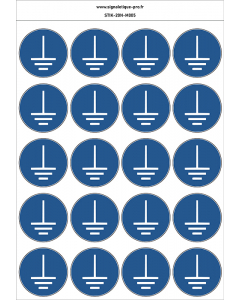 Autocollants Mise à la terre obligatoire - M005 norme iso 7010 – par Lot de 20