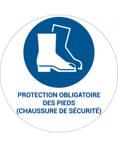 Panneau pictogramme Protection obligatoire des pieds (chaussure de sécurité)