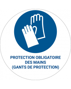 Panneau pictogramme Protection obligatoire des mains (gants de protection)