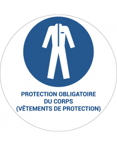 Panneau pictogramme Protection obligatoire du corps (vêtements de protection)
