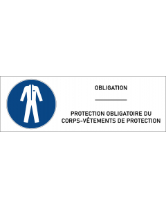 Panneau Protection obligatoire du corps vêtements de protection
