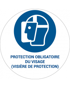Panneau pictogramme Protection obligatoire du visage (visière de protection)