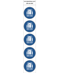 Autocollants Vêtements à haute visibilité obligatoires - M015 norme iso 7010 – par Lot de 5