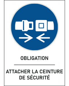 Panneau Attacher la ceinture de sécurité 