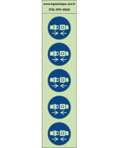 Autocollants photoluminescents Attacher la ceinture de sécurité  5Ph