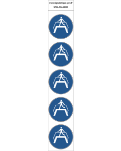 Autocollants Utiliser la passerelle - M023 norme iso 7010 – par Lot de 5