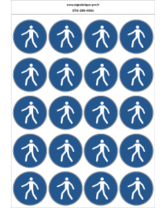 Autocollants Utiliser le passage pour piétons obligatoire - M024 norme iso 7010 – par Lot de 20
