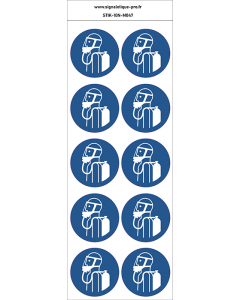 Autocollants Utiliser l'appareil respiratoire autonome - M047 norme iso 7010 – par Lot de 10