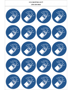 Autocollants Utiliser le détecteur de gaz - M048 norme iso 7010 – par Lot de 20