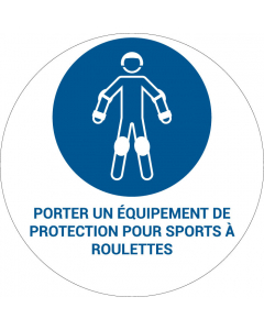 Panneau pictogramme Porter un équipement de protection pour sports à roulettes
