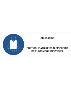 Panneau Port obligatoire d’un dispositif de flottaison individuel 