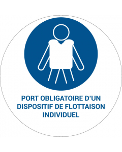 Panneau pictogramme Port obligatoire d’un dispositif de flottaison individuel
