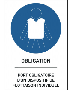 Panneau Port obligatoire d’un dispositif de flottaison individuel
