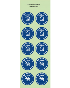 Autocollants photoluminescents  Restriction de circulation autour du domicile  - M401  norme iso 7010 – par Lot de 10