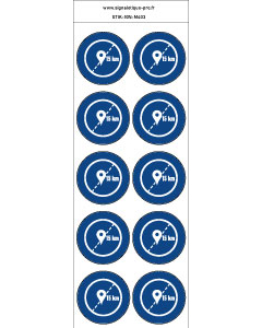 Autocollants  Autorisation de circuler jusqu'à 15km autour du domicile - M403 norme iso 7010 – par Lot de 10