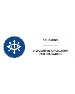 Signalétique dispositif de circulation d'air obligatoire - format rectangle