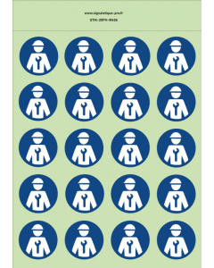 Autocollants photoluminescents  Intervention d'un technicien Mécanique obligatoire  - M406  norme iso 7010 – par Lot de 20
