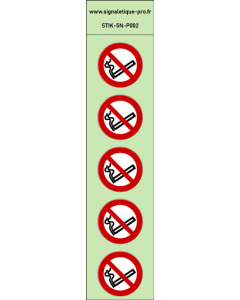  Autocollants   photoluminescents  Interdiction de fumer