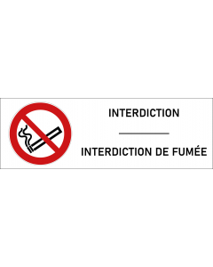 Panneau Interdiction de fumée - format rectangle