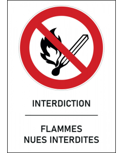 Panneau Flammes nues interdites