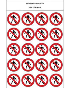 Panneau Interdit aux piétons 20N