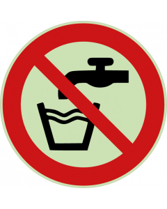 Panneau d’interdiction eau non potable photoluminescent
