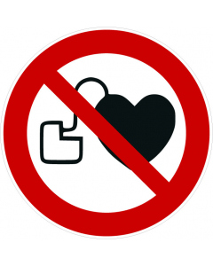 Panneau Interdit aux personnes porteuses d’un stimulateur cardiaque
