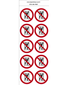 Autocollants Escalade interdite 10N