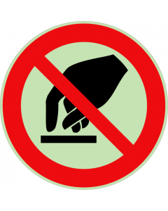 Panneau interdiction de toucher photoluminescent