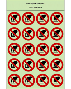 Autocollants photoluminescents Interdiction de toucher 20Ph
