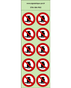 Autocollants photoluminescents Charge lourde interdite 10Ph