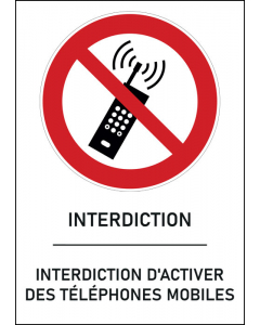 Signalisation d'interdiction - Téléphone portable interdit