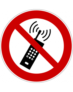 Panneau Interdiction d'activer des téléphones mobiles
